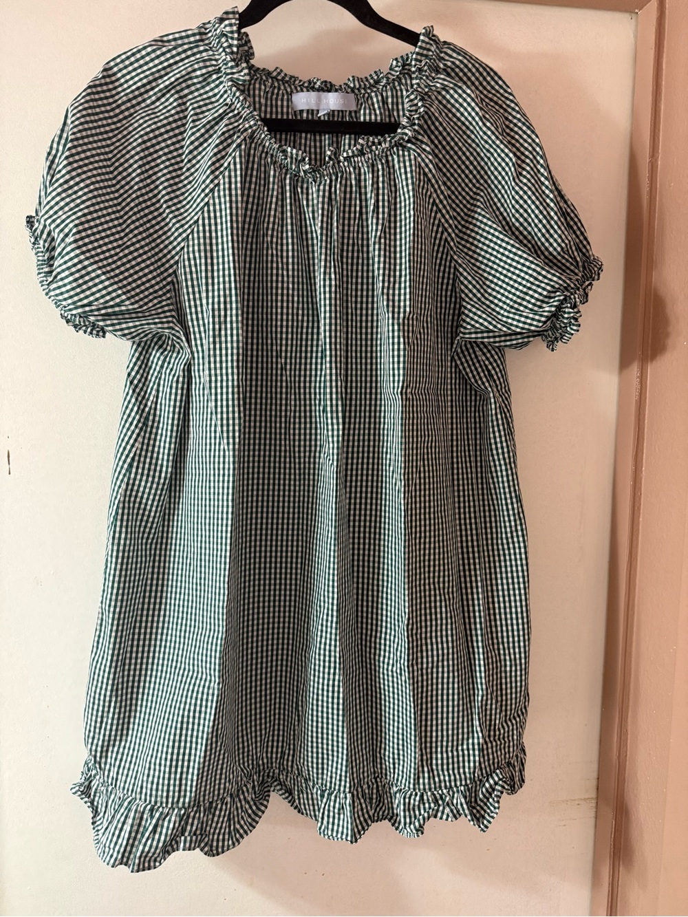 Hill House Green Gingham Ruffle-Neck Tunic